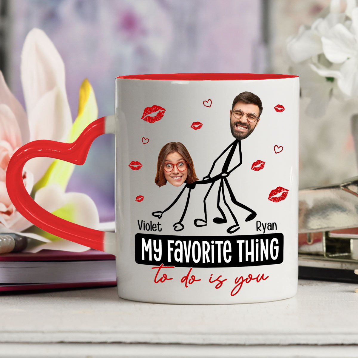 My Favorite - Personalized Custom Heart Handle Mug