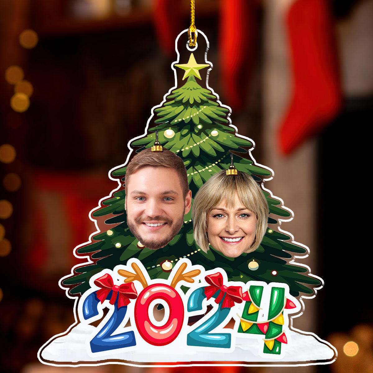 Tree Family Christmas - Personalized Custom Acrylic Ornament