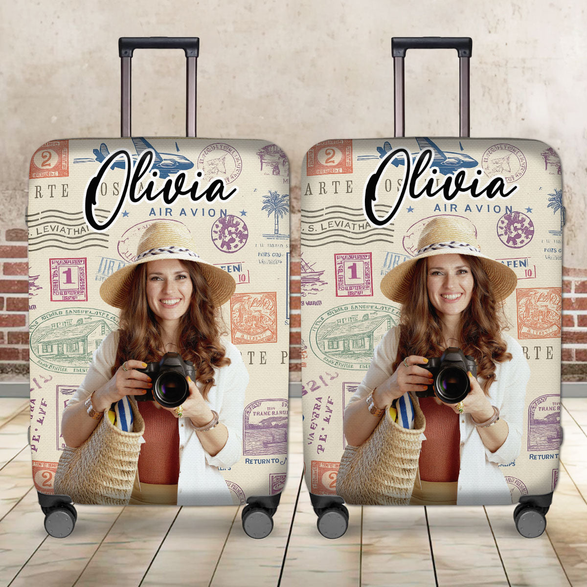 Stamp Collection - Personalized Custom Luggage Cover