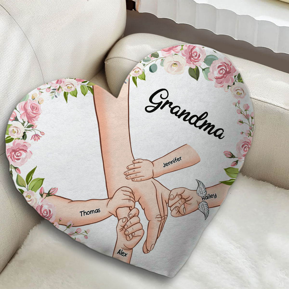 Holding Hands - Personalized Custom Shaped Pillow