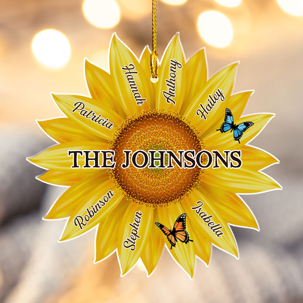 Family Sunflower - Personalized Custom Acrylic Ornament