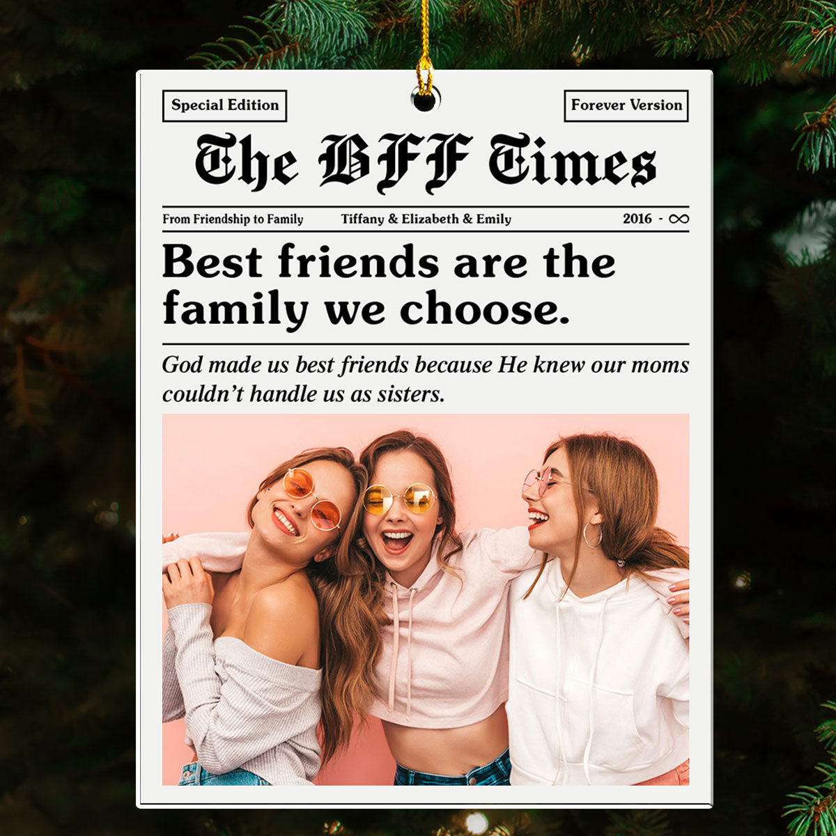 The BFF Times - Personalized Custom Acrylic Ornament