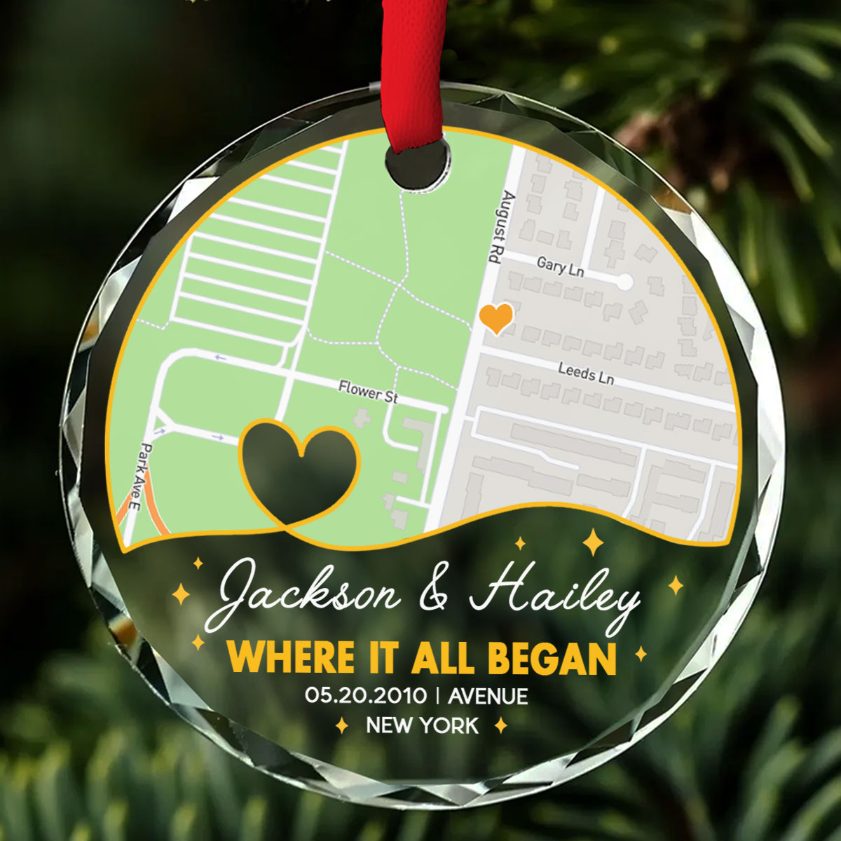 Where Everything Began - Personalized Custom Glass Ornament