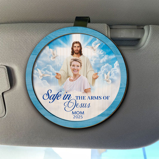 Safe In The Arms Of Jesus - Personalized Custom Car Visor Clip