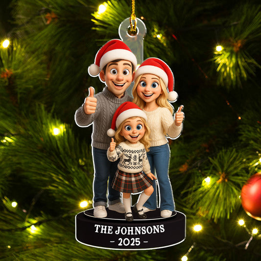 Custom Photo Family 2025 - Personalized Custom Acrylic Ornament