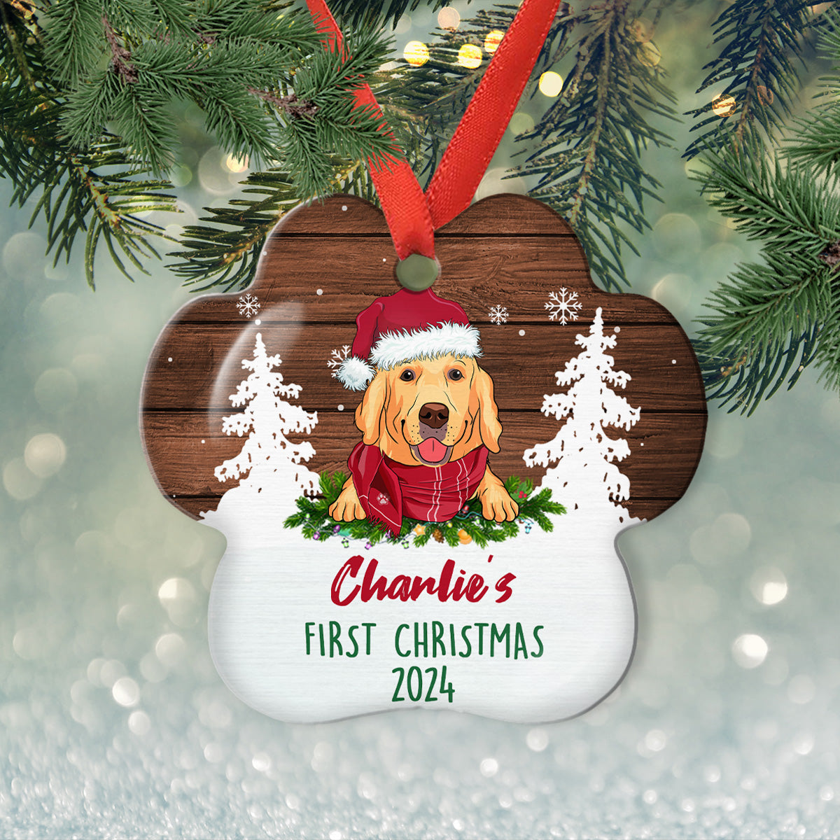 Dog's Christmas - Personalized Custom Aluminum Ornament