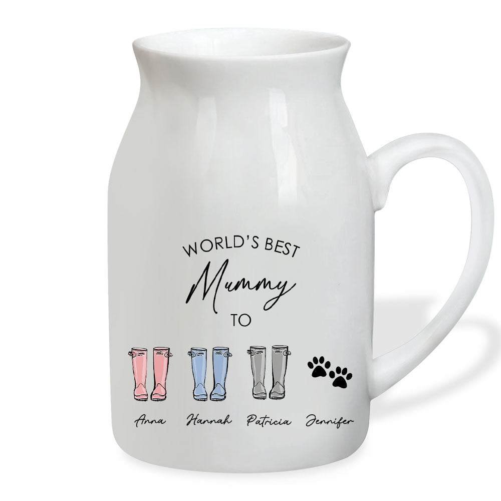 Best Nanny In The World - Personalized Custom Home Decor Flower Vase