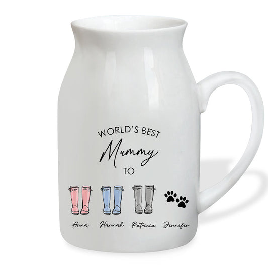 Best Nanny In The World - Personalized Custom Home Decor Flower Vase