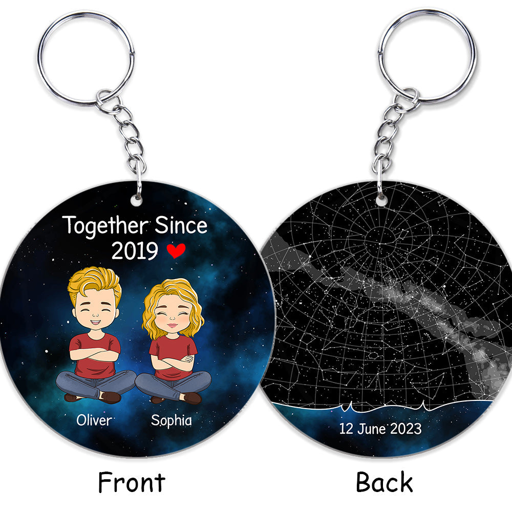 Custom Star Map Together Since - Personalized Custom Acrylic Keychain