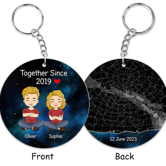 Custom Star Map Together Since - Personalized Custom Acrylic Keychain