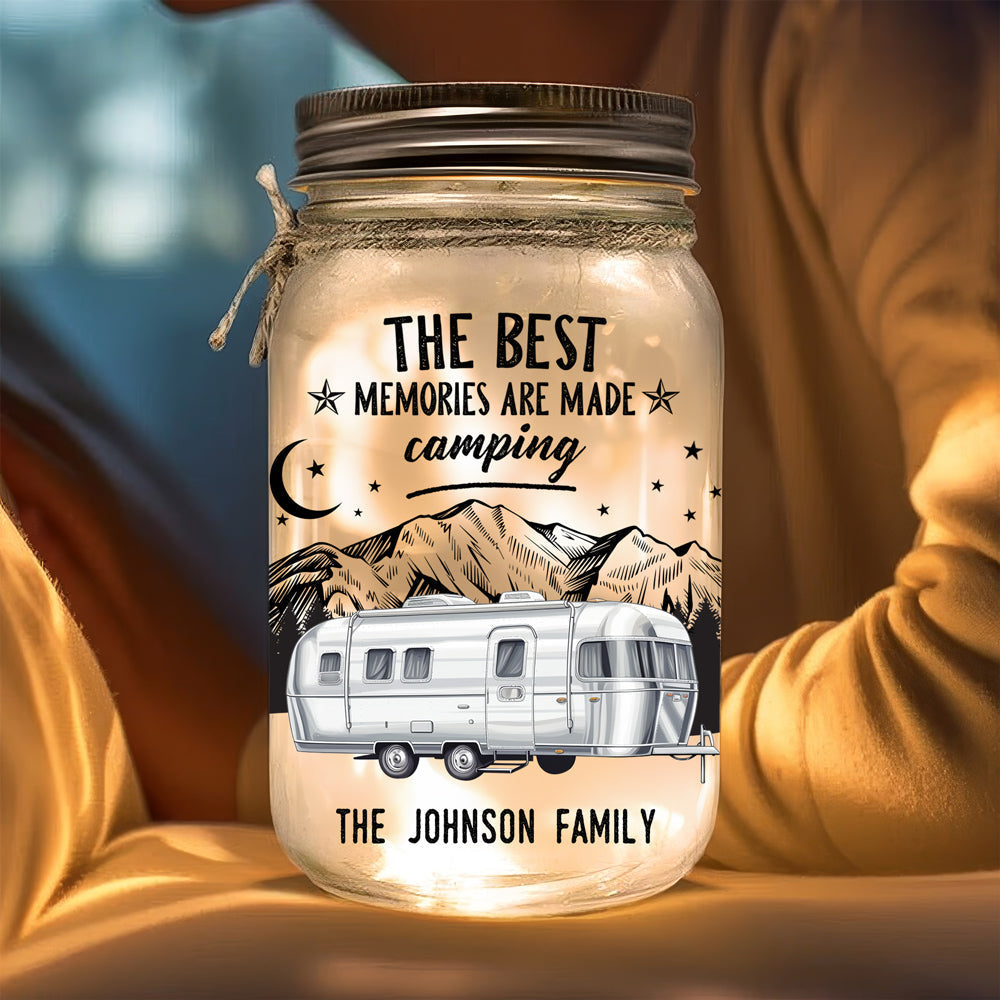 Home Is Where You Park It - Personalized Custom Mason Jar Light