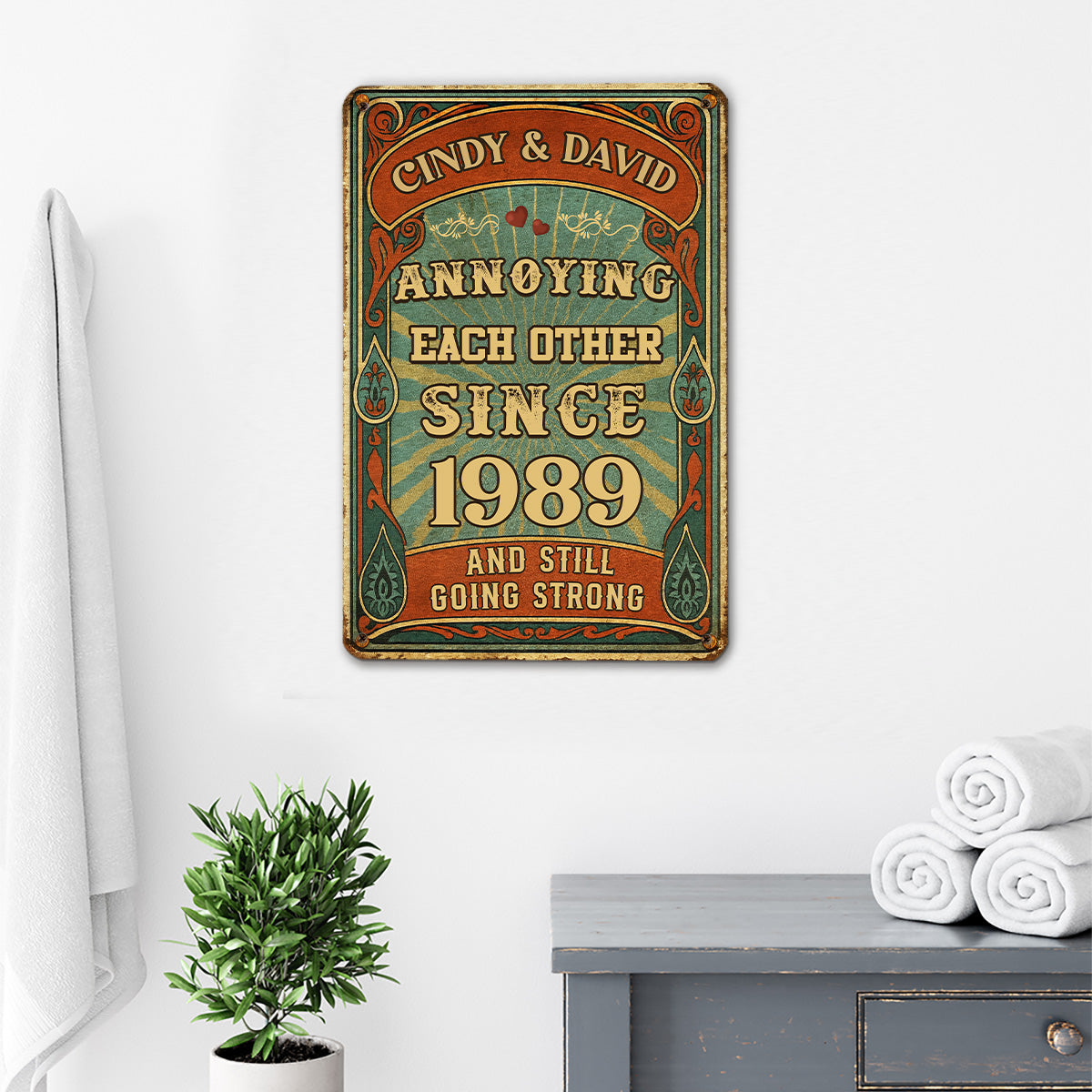 Love You Then - Personalized Custom Metal Sign