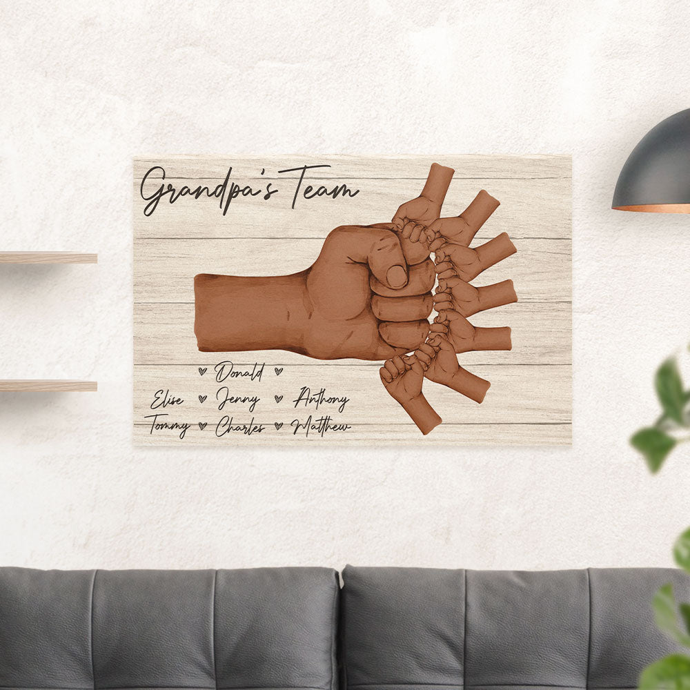 Daddy And Kids Together We Are A Team - Personalized Custom Poster