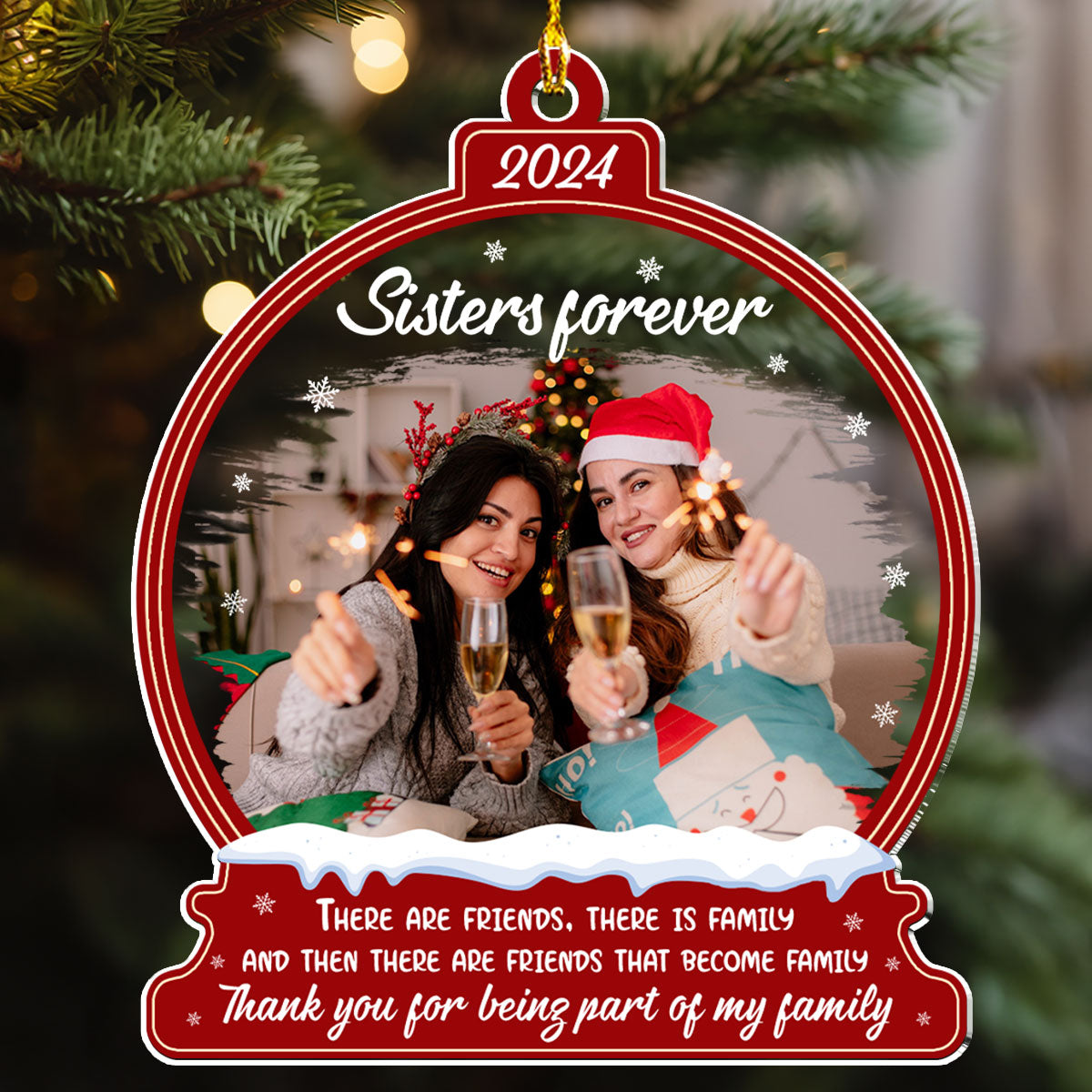Bestie Photo Ornament - Personalized Custom Acrylic Ornament