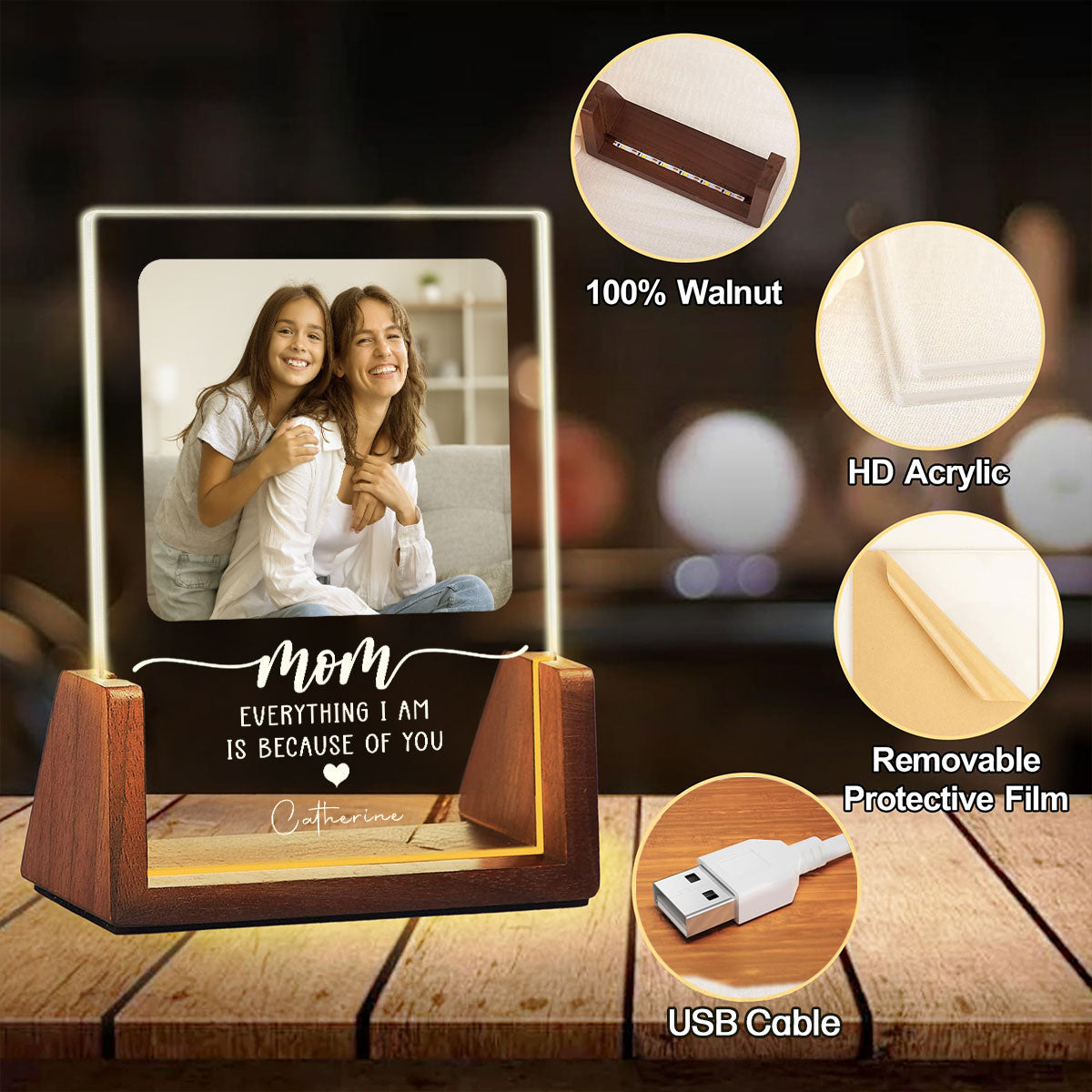 Forever Blessed To Have You - Personalized Custom Plaque With Walnut Base