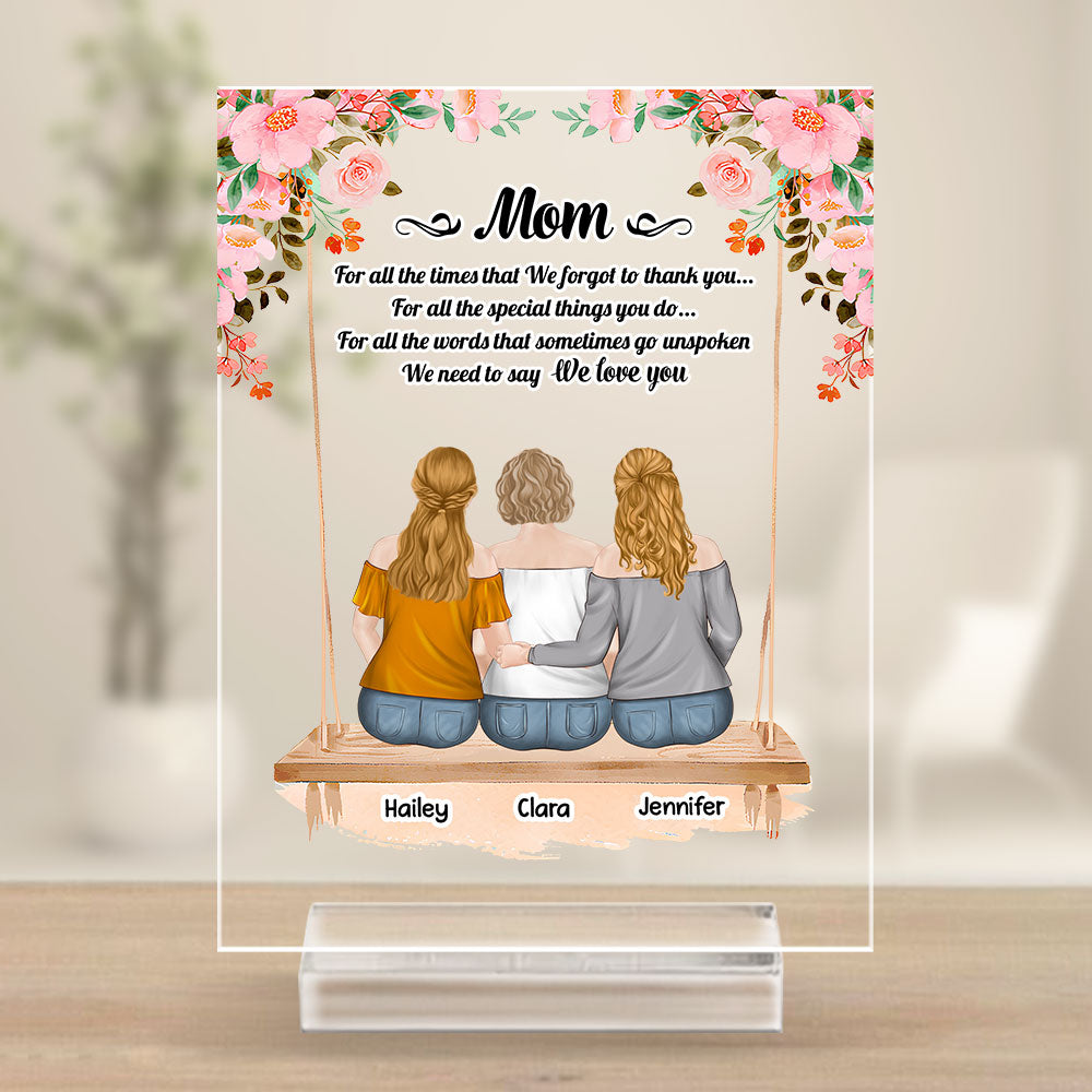 Mom I Love You - Personalized Custom Acrylic Plaque With Base