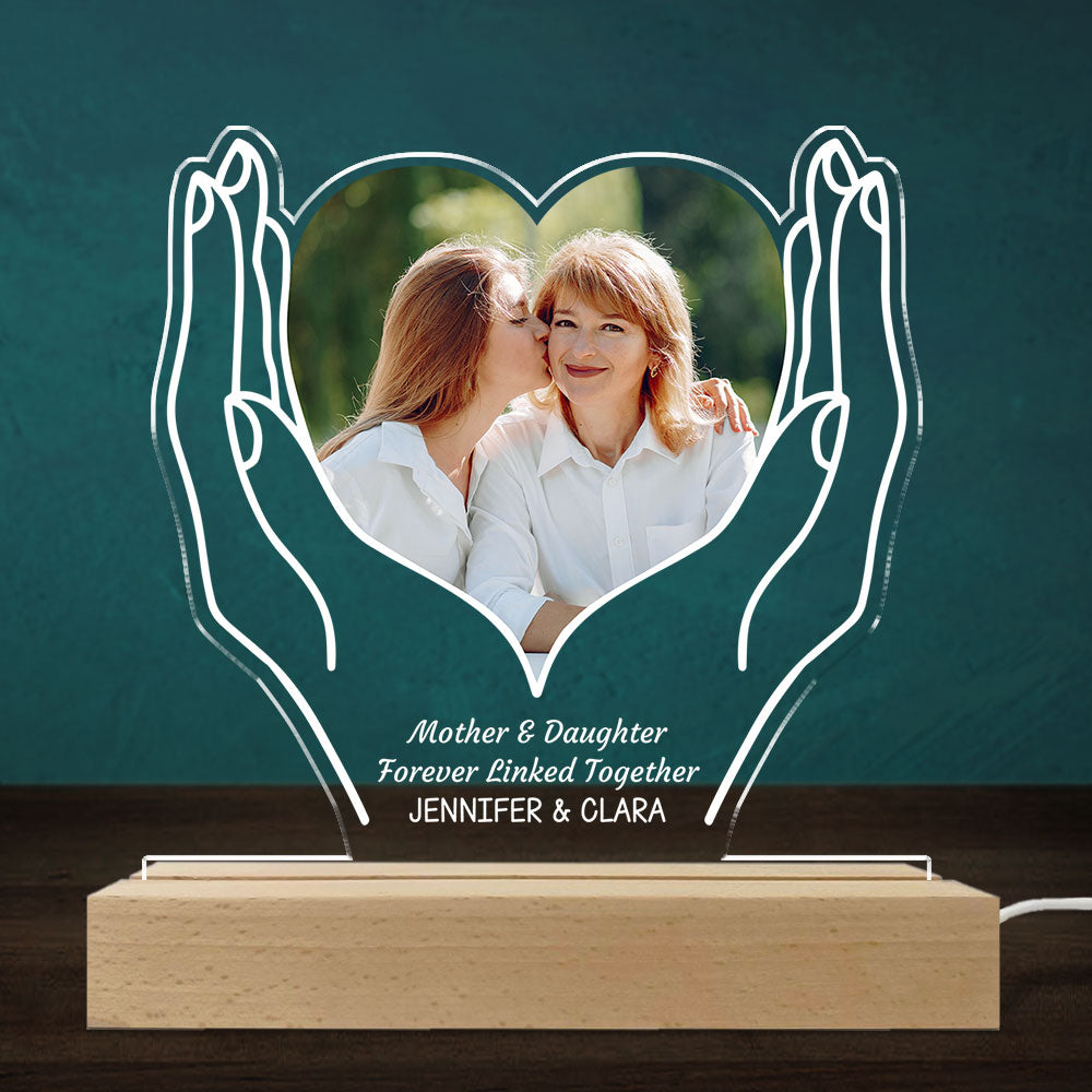 Custom Photo Cherished Heart - Personalized LED Light