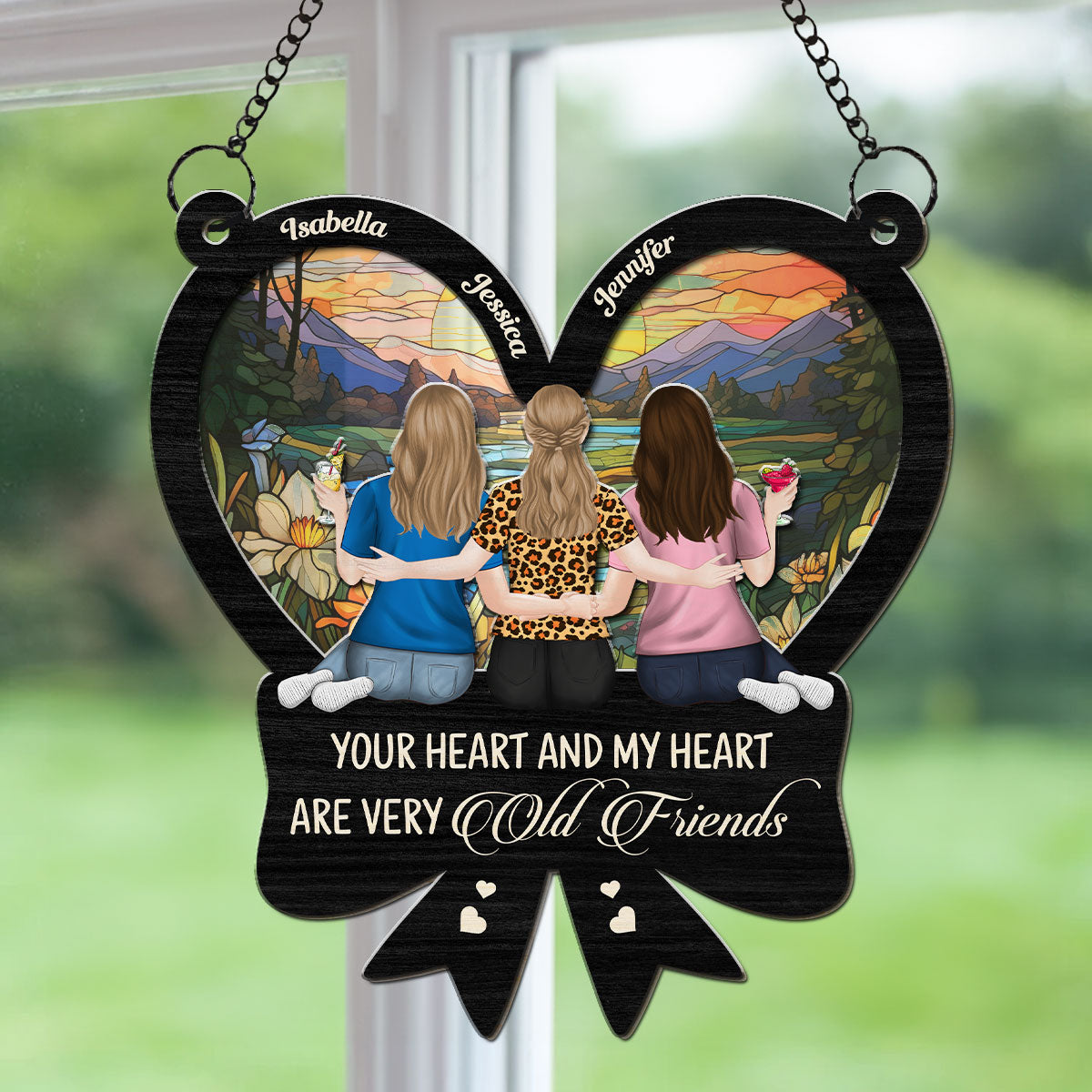 Your Heart And My Heart Are Very Old Friends - Personalized Custom Suncatcher