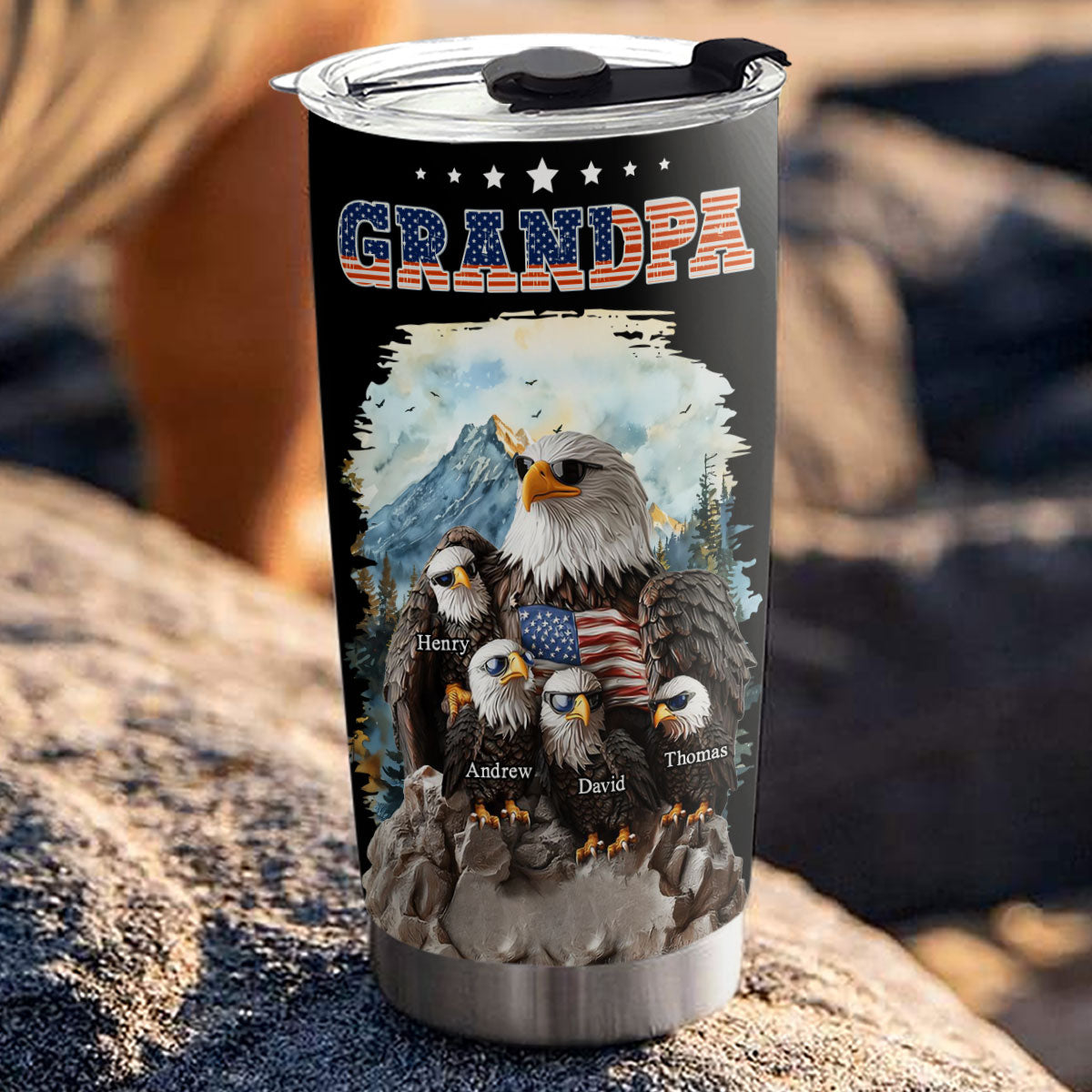 Eagle Papa - Personalized Custom Tumbler