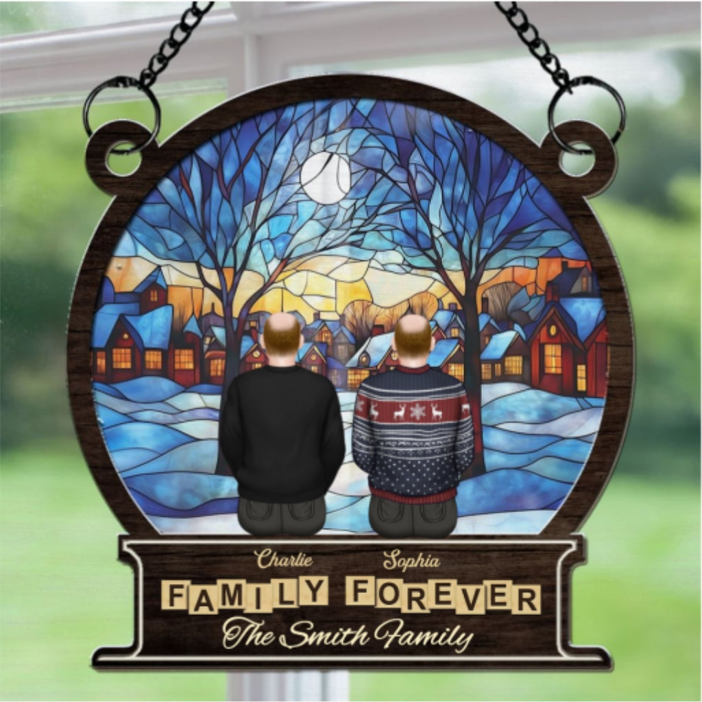 Family Forever And Ever - Personalized Custom Suncatcher