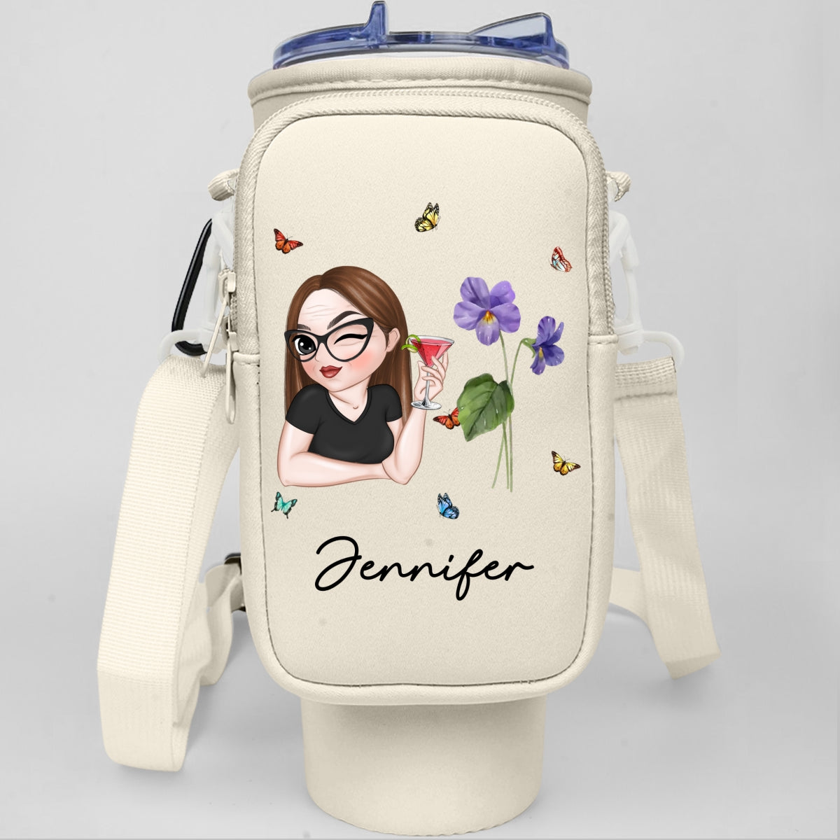 Beautiful Bestie - Personalized Custom Water Bottle Carrier Bag