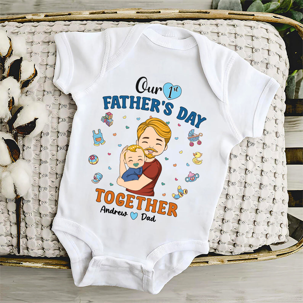 1st Fathers Day Together - Personalized Custom Onesie