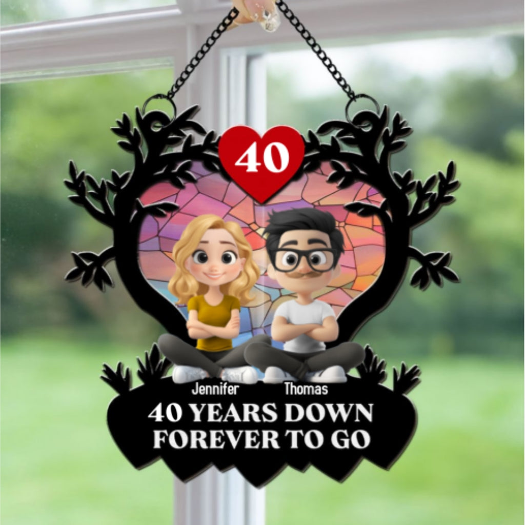 Many Years Down Forever To Go - Personalized Custom Suncatcher