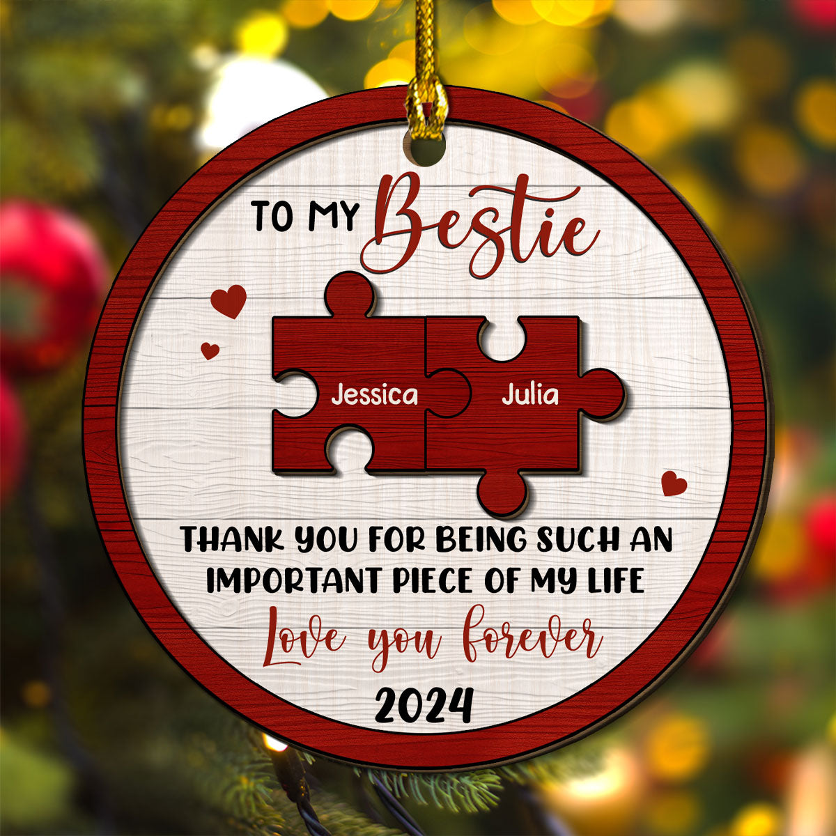 I Will Be There Pinky Promise - Personalized Custom Freeshape 2-Layered Wood Ornament