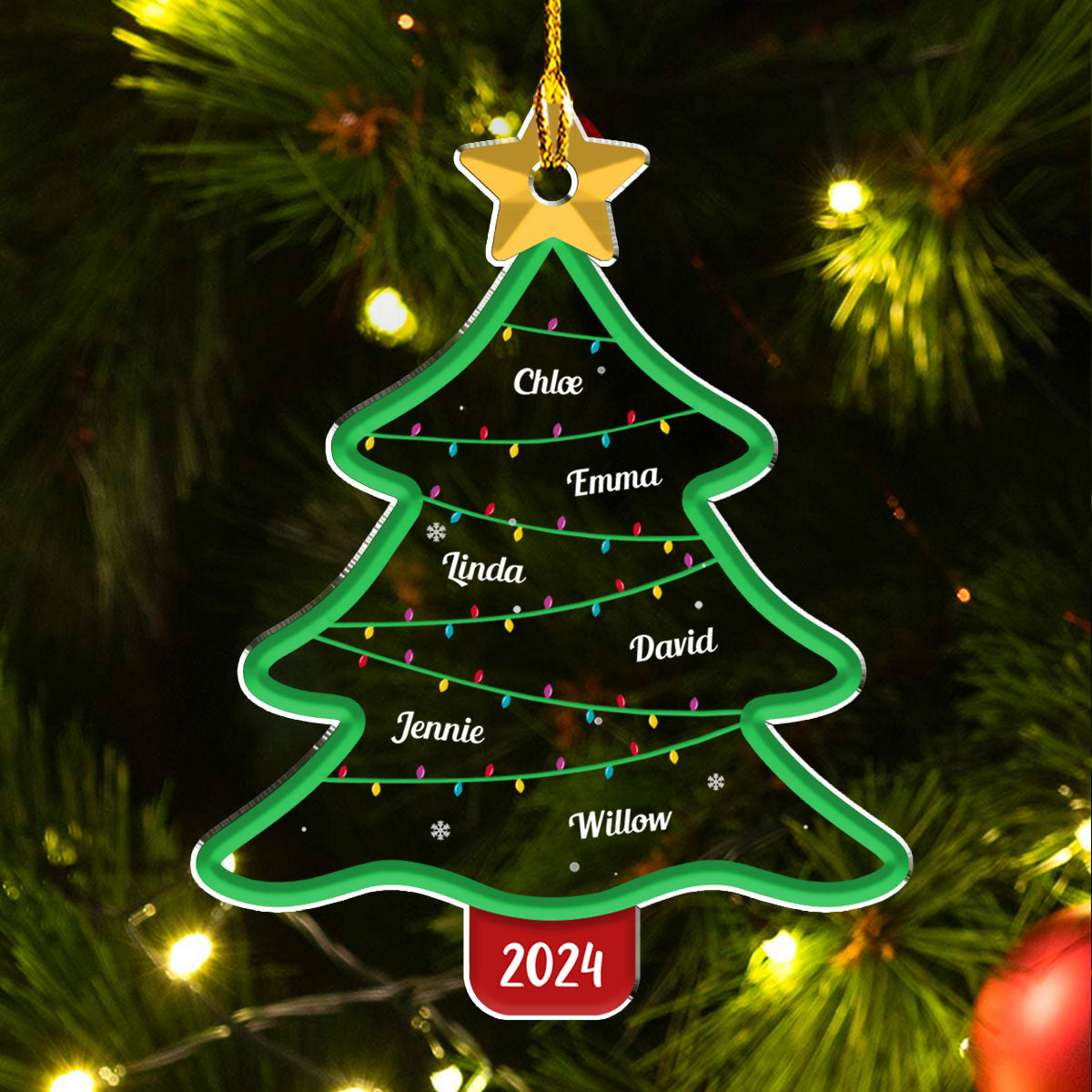Family Christmas Tree - Personalized Custom Acrylic Ornament