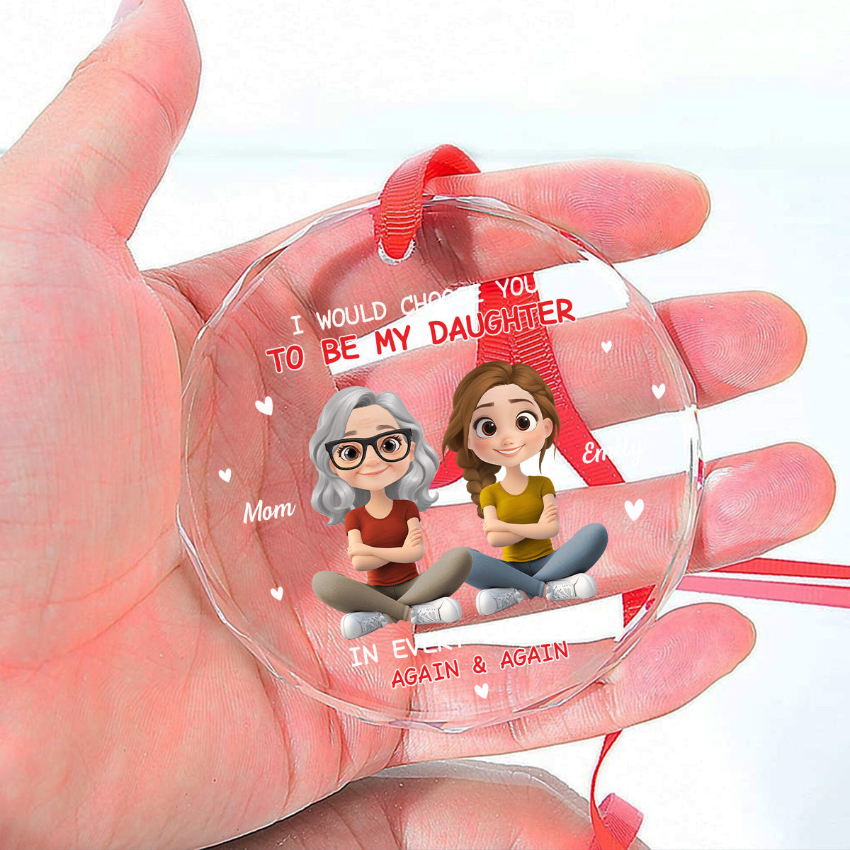 Always Choose You - Personalized Custom Glass Ornament