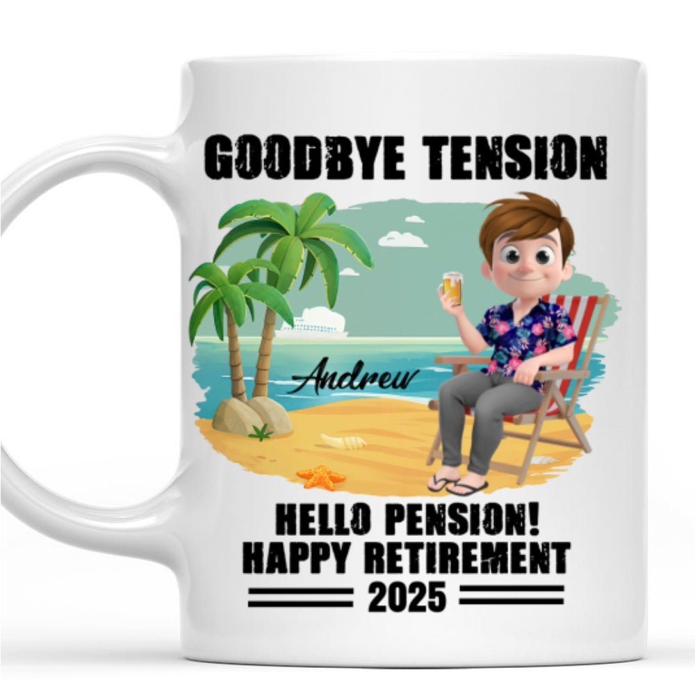 Goodbye Office Hello Paradise - Personalized Custom Coffee Mug