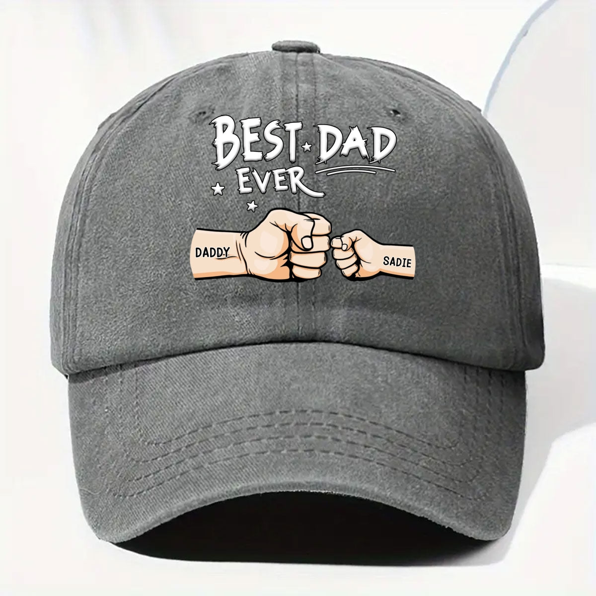 Best Dad - Personalized Custom Vintage Washed Denim Cap