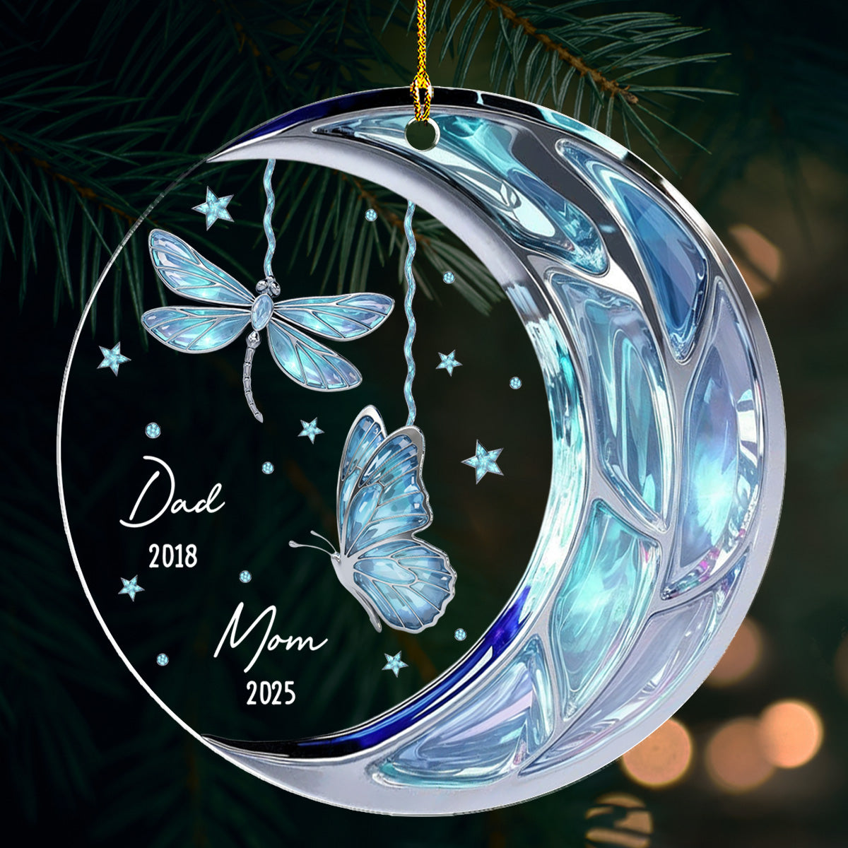 Miss You Mom And Dad - Personalized Custom Acrylic Ornament