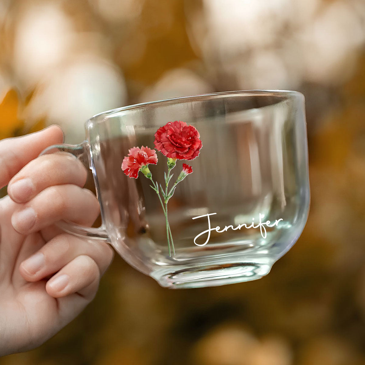 Friends Are Flowers That Never Fade - Personalized Custom Glass Tea Cup