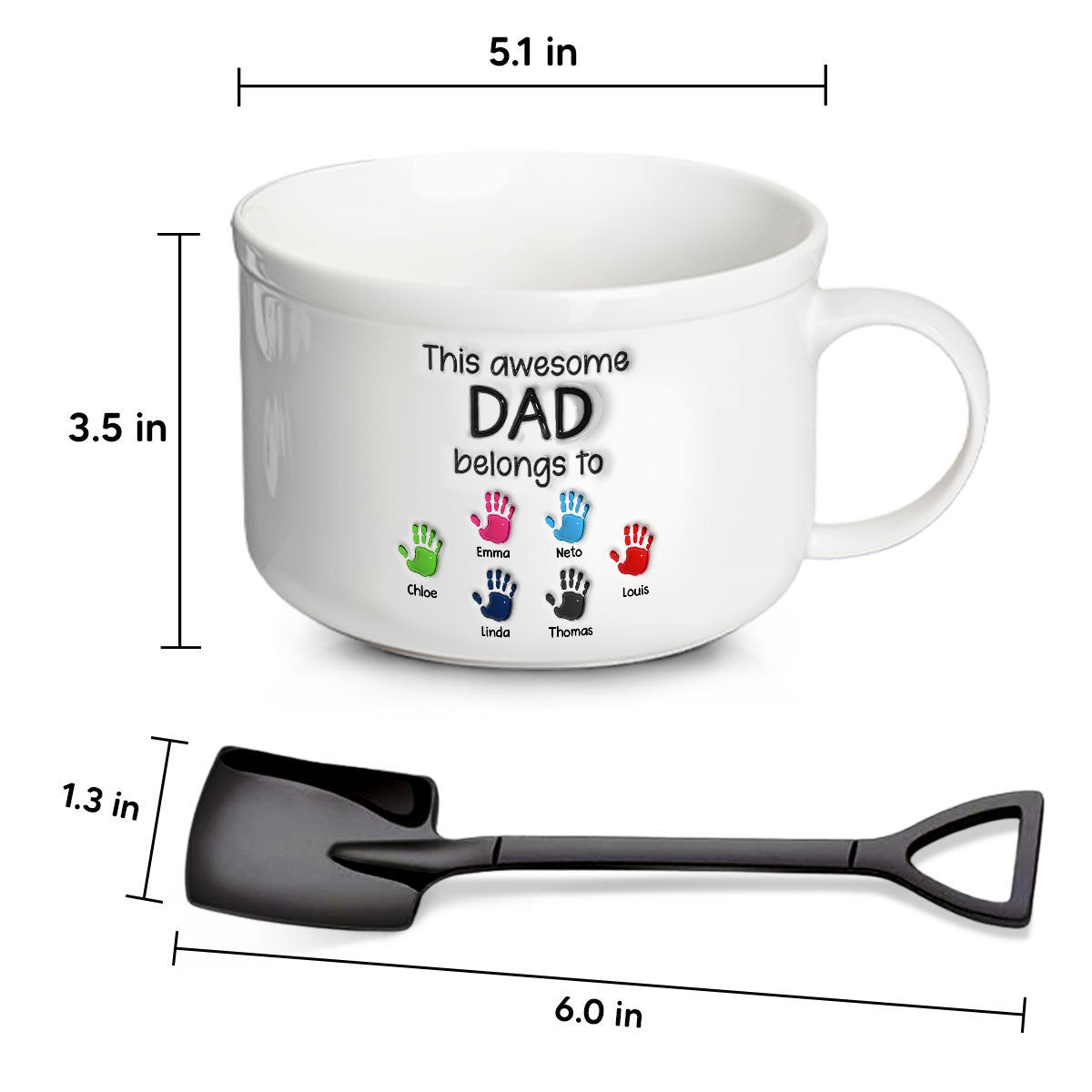 This Awesome Dad Belongs To - Personalized Custom Ceramic Bowl