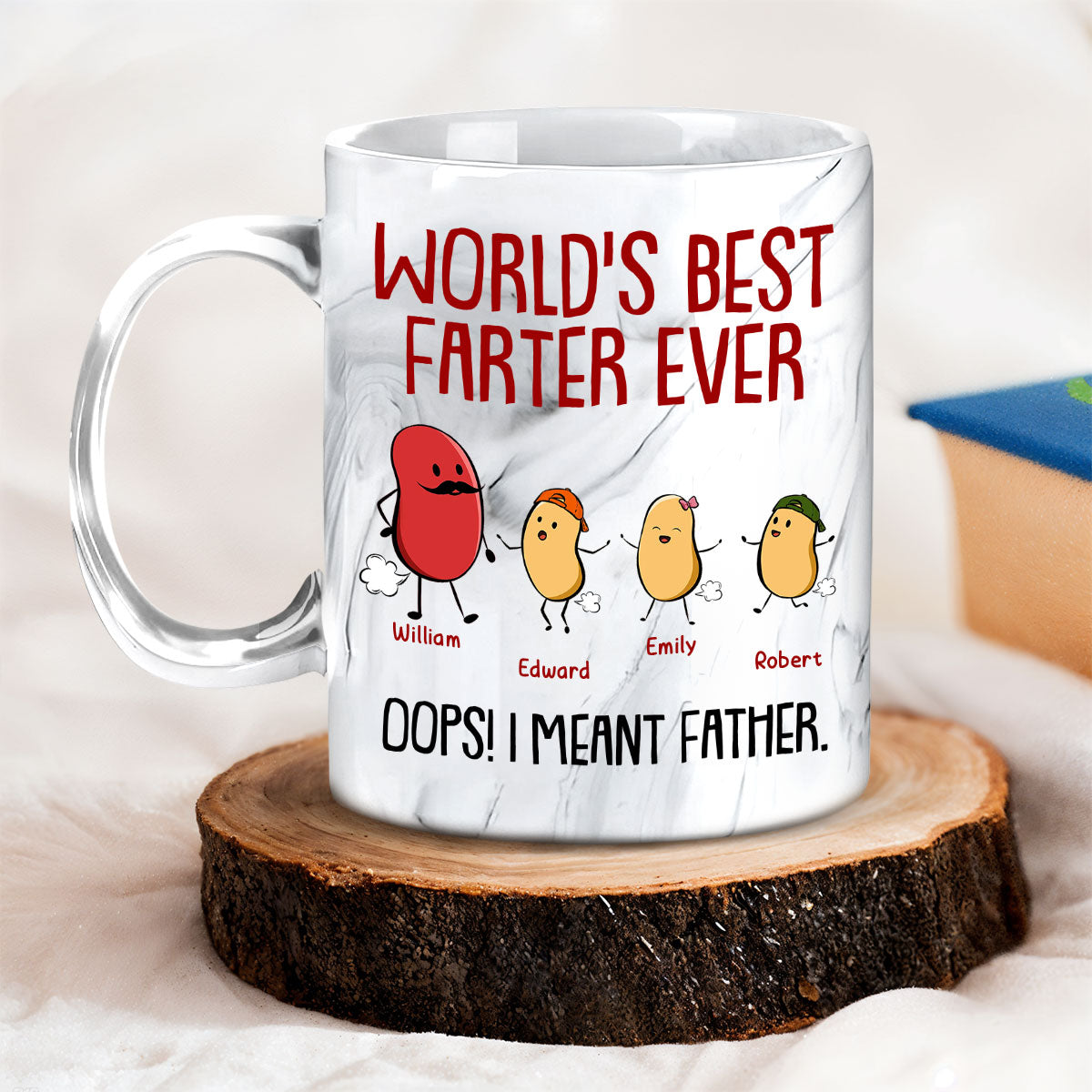 Best Farter Ever I Mean Father - Personalized Custom Grey Marble Mug