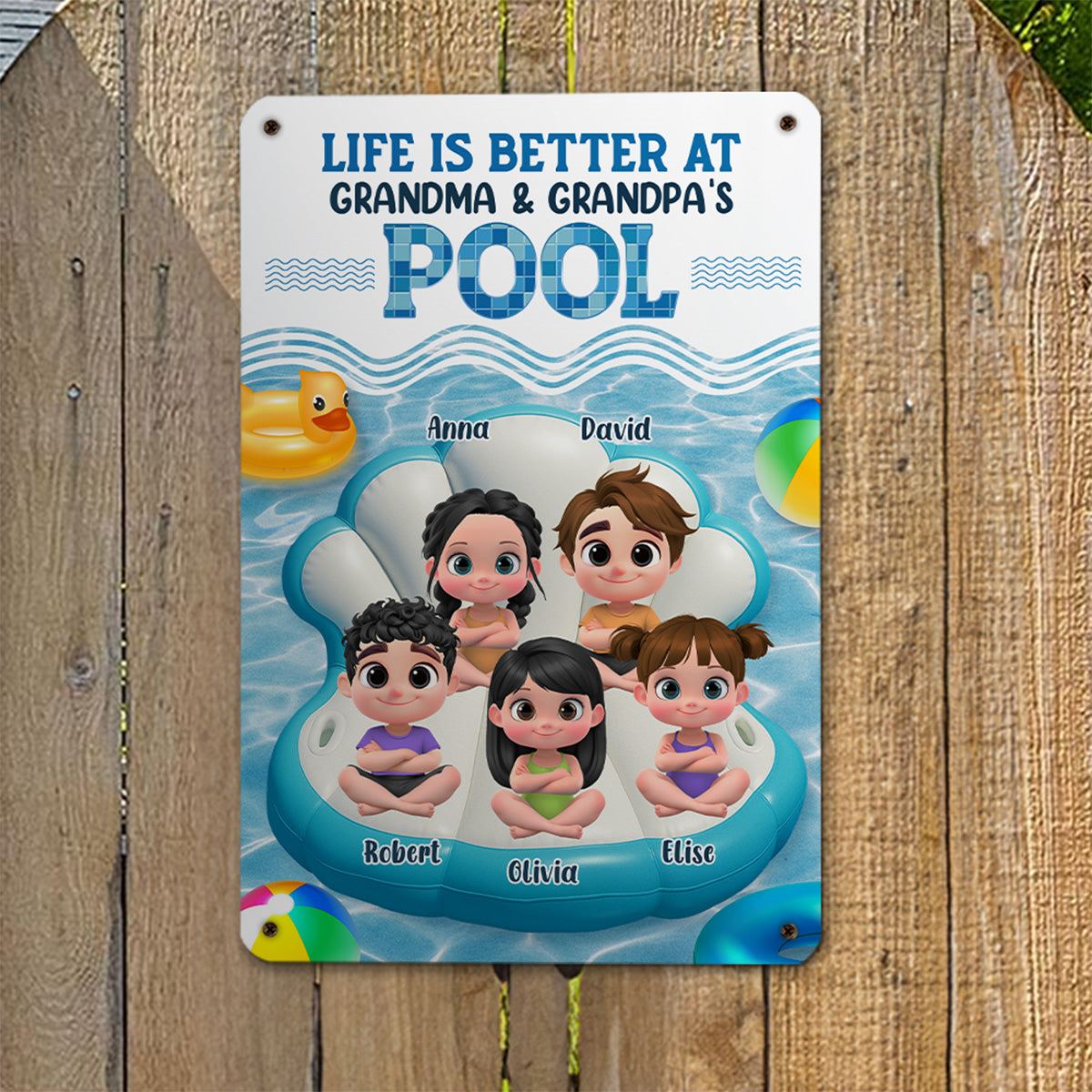 Better At Grandma Pool - Personalized Custom Metal Sign