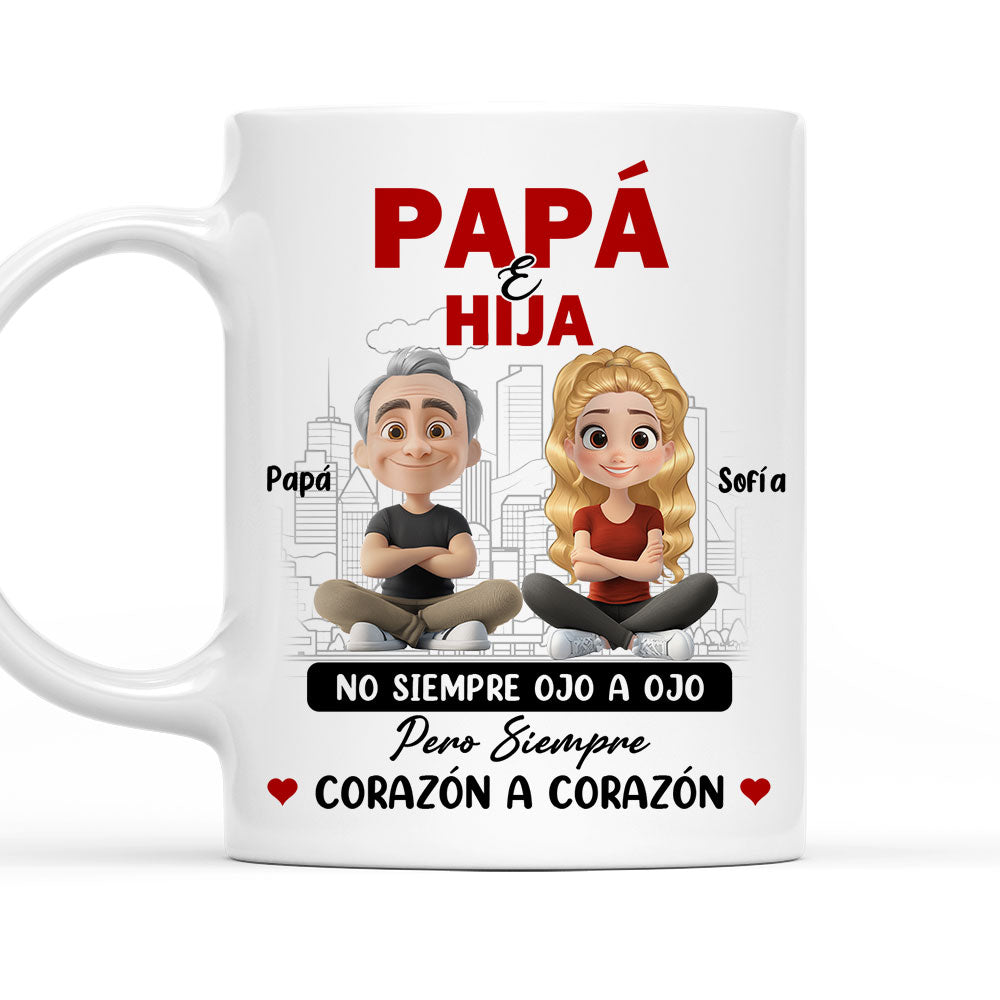 Papá Y Hija Comparten Amor - Taza Personalizada de Café