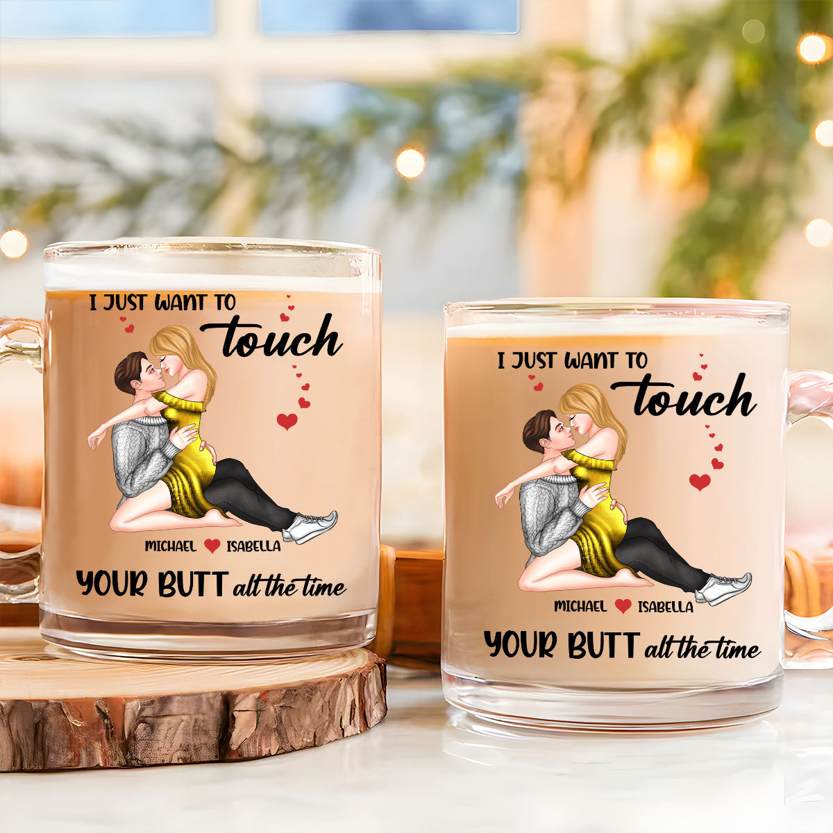 Cheeky Love - Personalized Custom Glass Mug