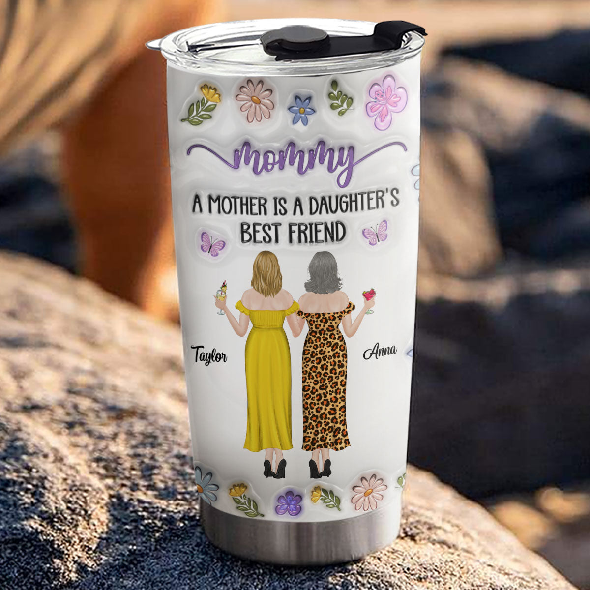 Mother And Daughter Best Friend Forever - Personalized Custom 3D Inflated Effect Tumbler