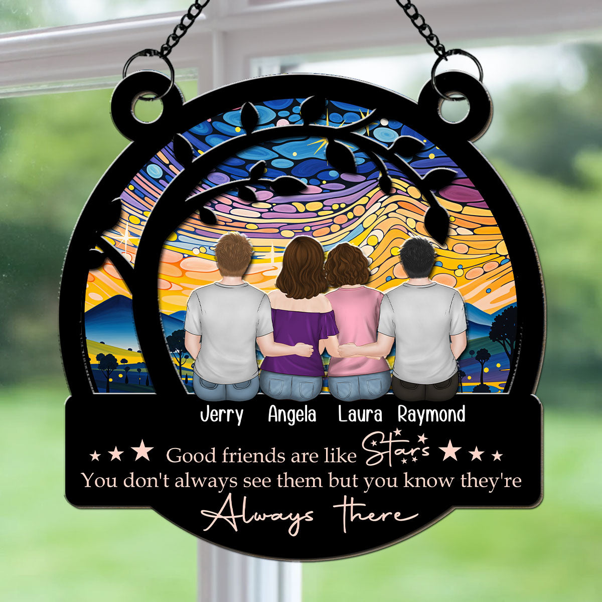 Good Friends - Personalized Custom Suncatcher