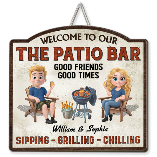 Welcome To Our Patio - Personalized Custom Wood Sign