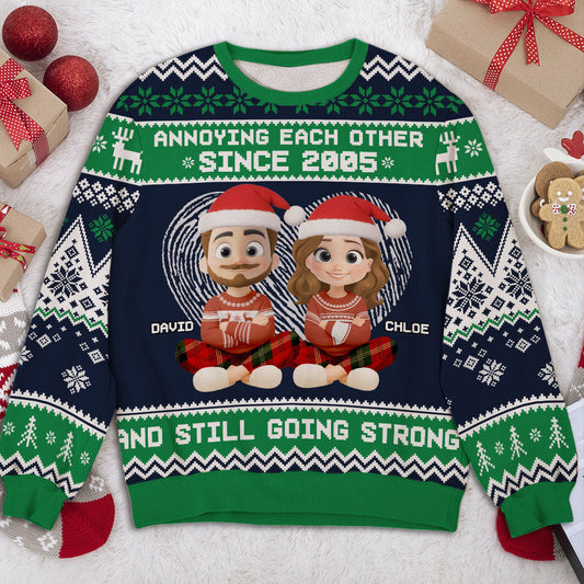 Annoying Each Other Cartoonized - Personalized Custom All-Over-Print Sweatshirt