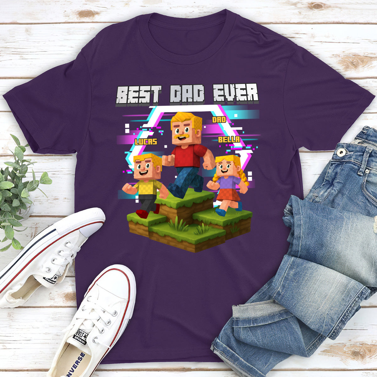 Daddy And Kids - Personalized Custom Shirt