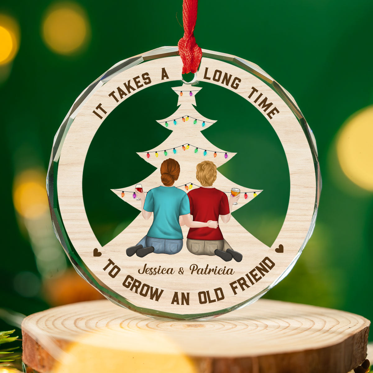 Grow An Old Friend - Personalized Custom Glass Ornament