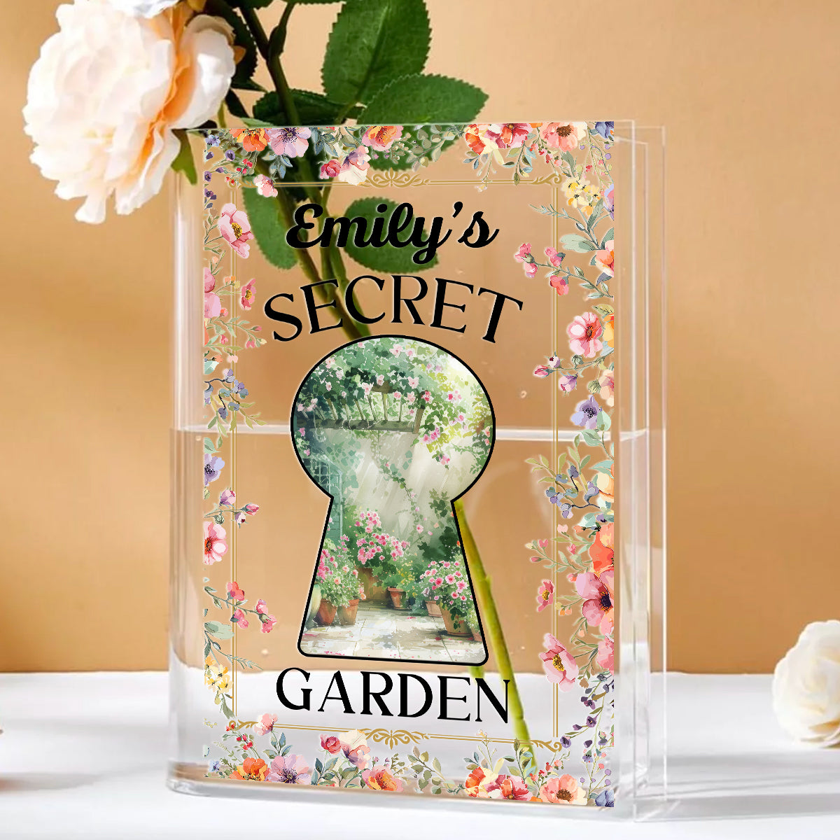 My Secret Garden - Personalized Custom Acrylic Book Vase