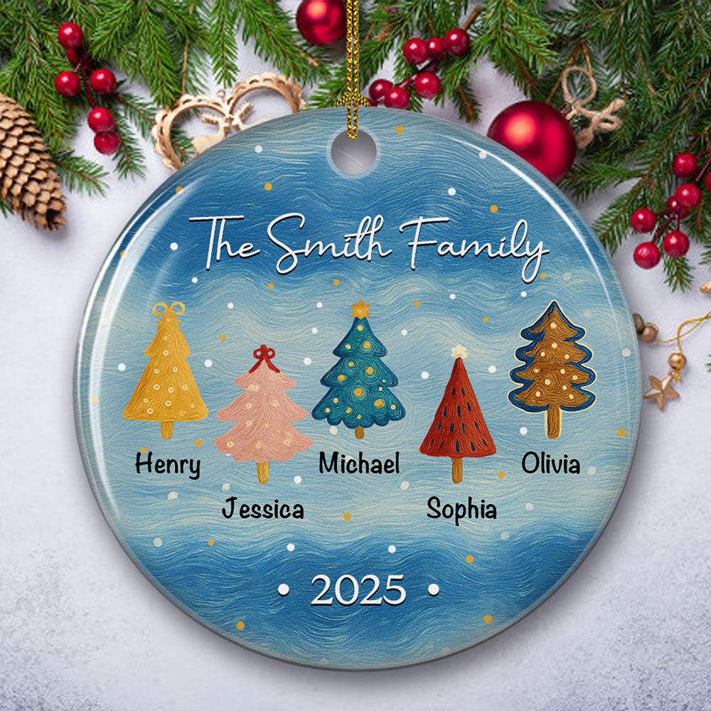Family Christmas Joy - Personalized Custom Ceramic Ornament