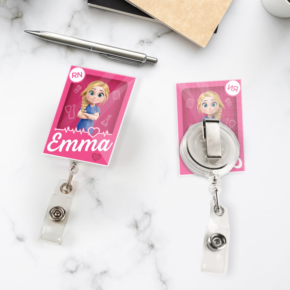 I Am Proud Nurse - Personalized Custom Acrylic Badge Reel