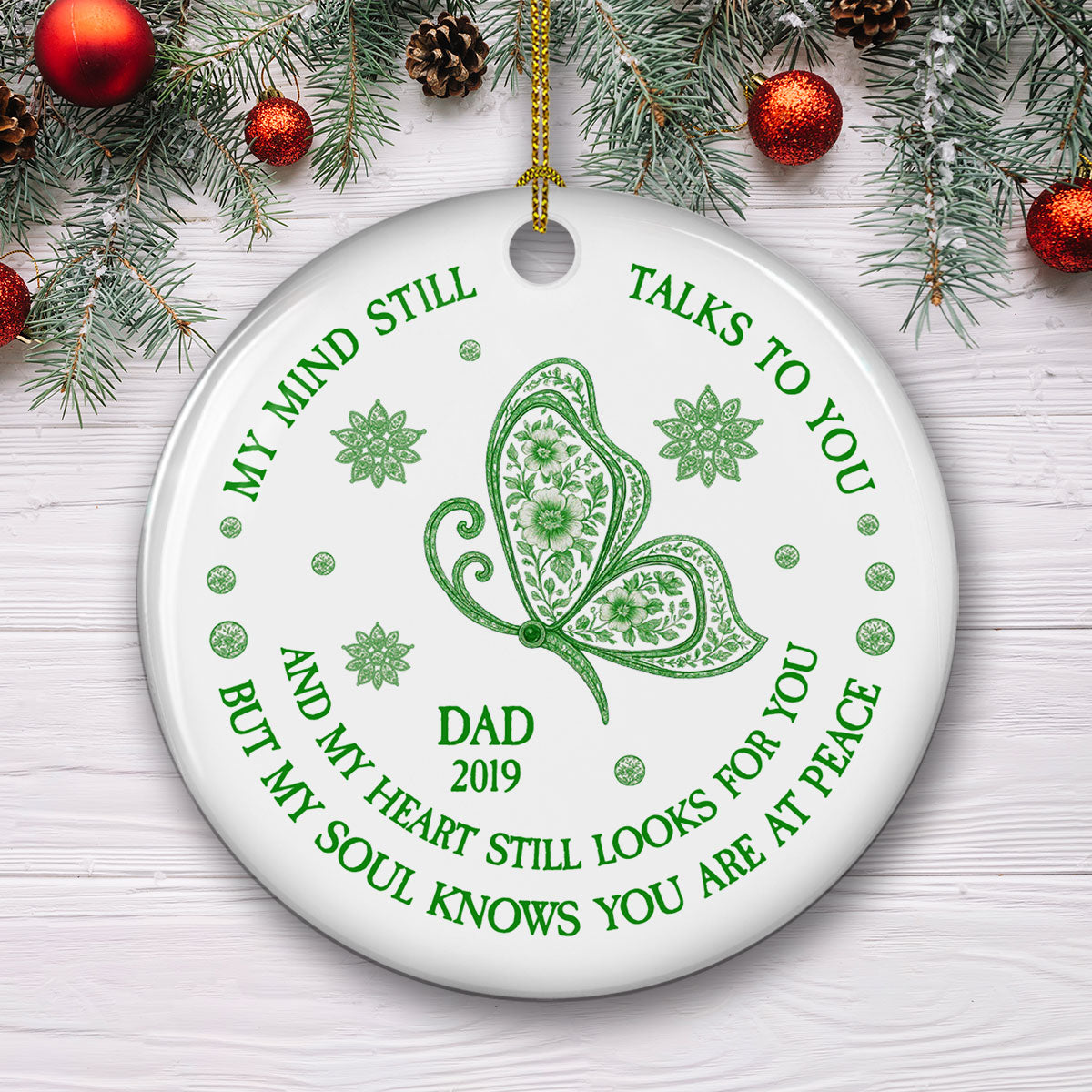 But My Soul Knows You Are At Peace Toile De Jouy - Personalized Custom Ceramic Ornament