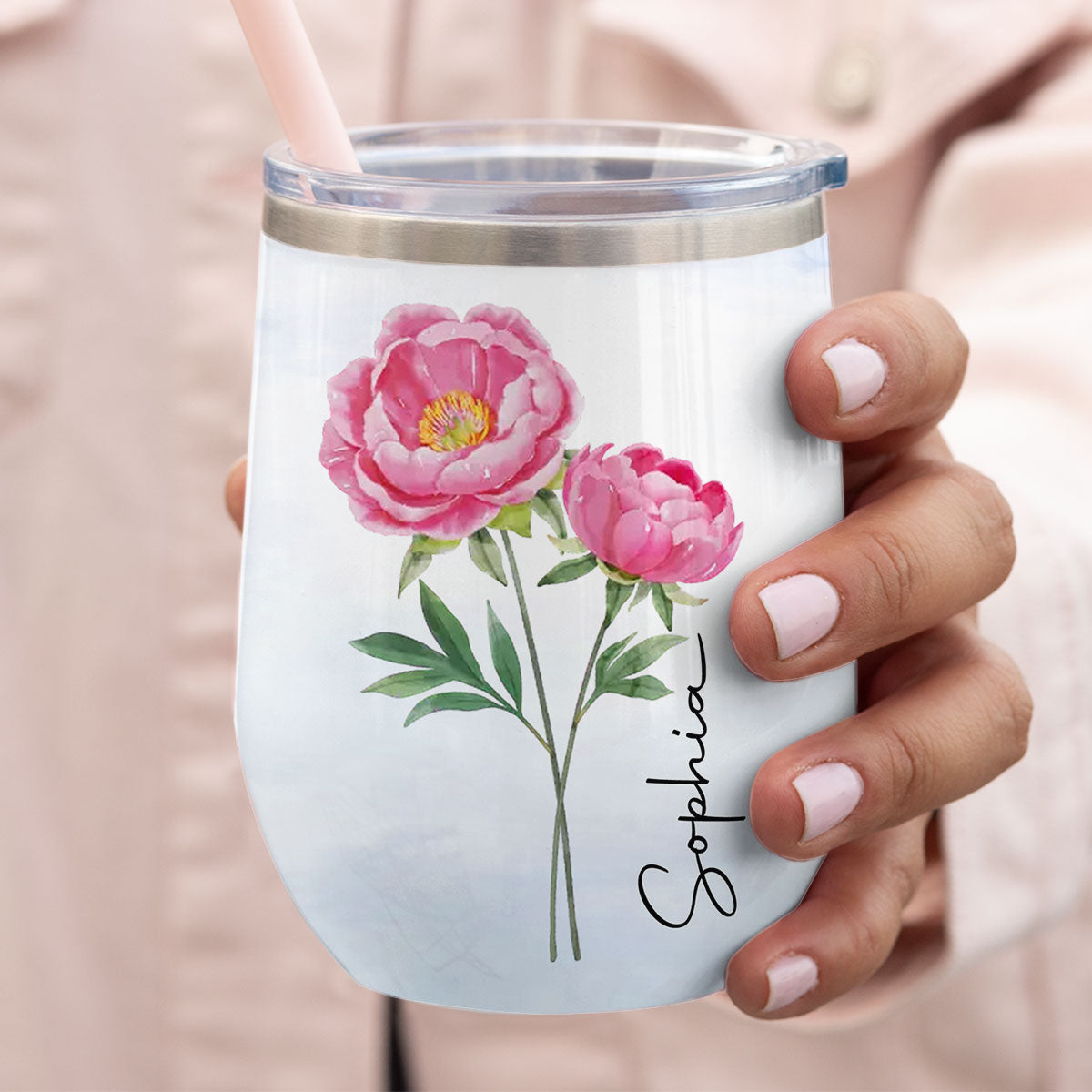 Friends Are Flowers That Never Fade - Personalized Custom Wine Tumbler